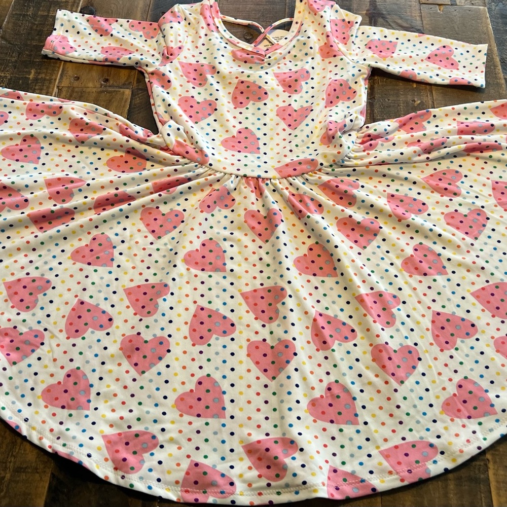 Dot Dot Smile size 3/4, 5/6, 7 or 8/10 girls hearts ballerina twirl dress new